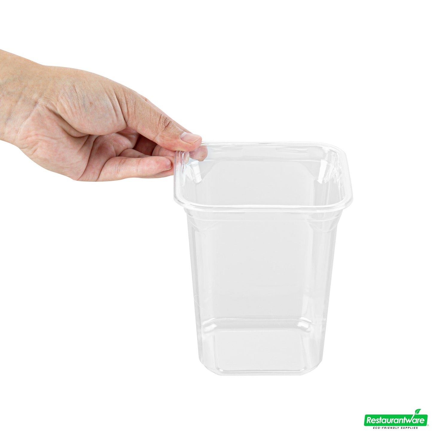 Wholesale Restaurantware Thermo Tek 32 Oz Square Clear Plastic Deli / Snack Container - 4 1/2" X 4 1/2" X 5 1/4" - 100 Count Box- Bulk