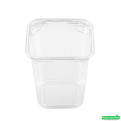 Wholesale Restaurantware Thermo Tek 32 Oz Square Clear Plastic Deli / Snack Container - 4 1/2" X 4 1/2" X 5 1/4" - 100 Count Box- Bulk