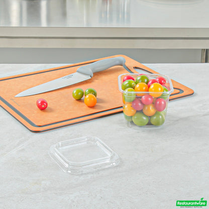 Wholesale Restaurantware Thermo Tek Square Clear Plastic Lid - Fits 8 - 32 Oz Deli / Snack Container - 50 Count Box- Bulk