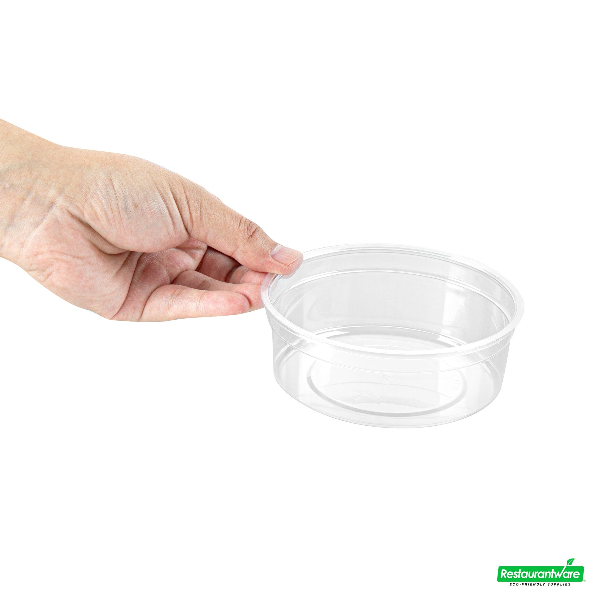 Wholesale Restaurantware Thermo Tek 8 Oz Round Clear Plastic to Go Deli Container - 4 1/2" X 4 1/2" X 1 1/2" - 25 Count Box- Bulk