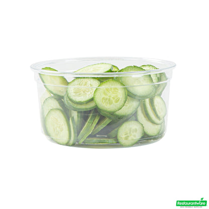 Wholesale Restaurantware Thermo Tek 12 Oz Round Clear Plastic to Go Deli Container - 4 1/2" X 4 1/2" X 2 1/4" - 25 Count Box- Bulk