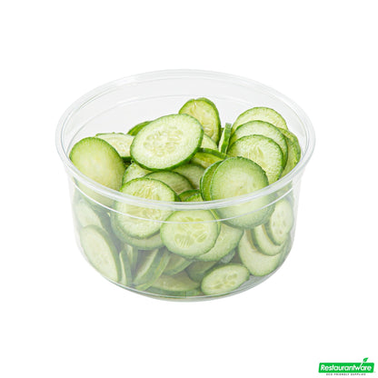 Wholesale Restaurantware Thermo Tek 12 Oz Round Clear Plastic to Go Deli Container - 4 1/2" X 4 1/2" X 2 1/4" - 25 Count Box- Bulk