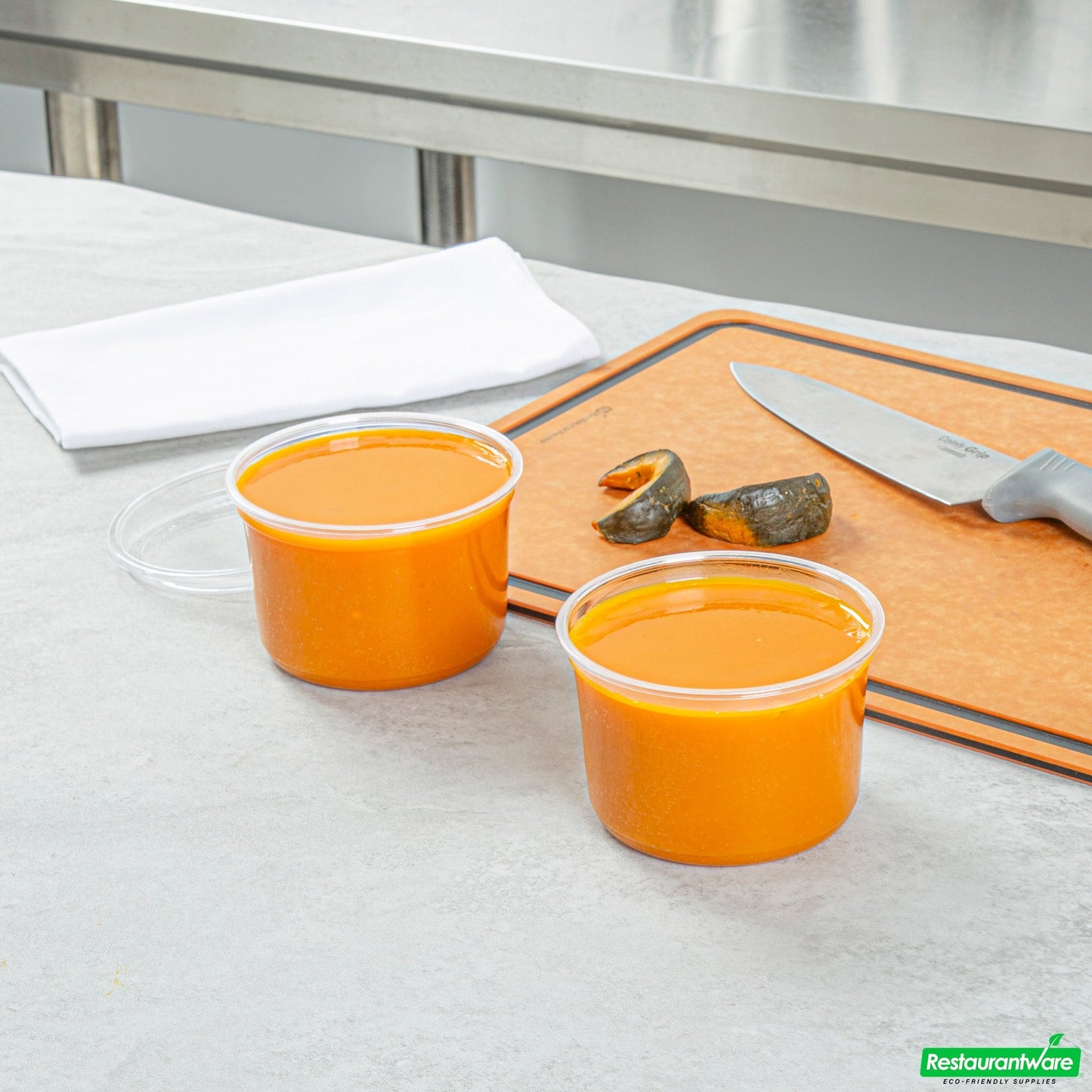 Wholesale Restaurantware Thermo Tek 16 Oz Round Clear Plastic to Go Deli Container - 4 1/2" X 4 1/2" X 3" - 100 Count Box- Bulk