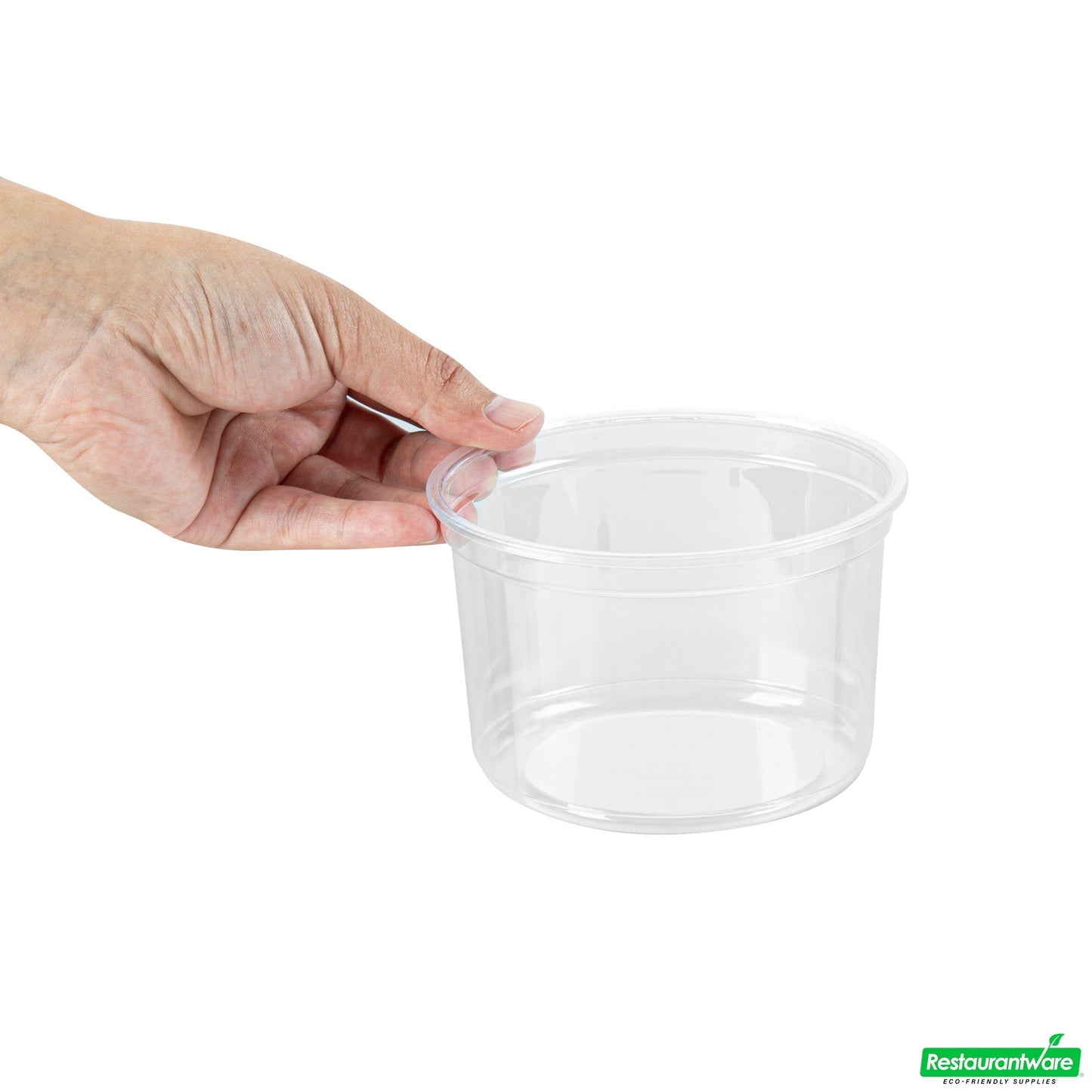 Wholesale Restaurantware Thermo Tek 16 Oz Round Clear Plastic to Go Deli Container - 4 1/2" X 4 1/2" X 3" - 100 Count Box- Bulk
