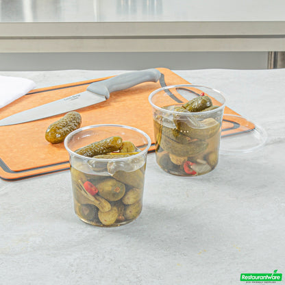 Wholesale Restaurantware Thermo Tek 24 Oz Round Clear Plastic to Go Deli Container - 4 1/2" X 4 1/2" X 4 1/4" - 100 Count Box- Bulk
