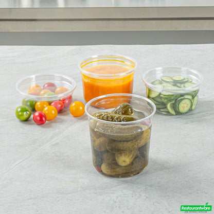Wholesale Restaurantware Thermo Tek 24 Oz Round Clear Plastic to Go Deli Container - 4 1/2" X 4 1/2" X 4 1/4" - 100 Count Box- Bulk