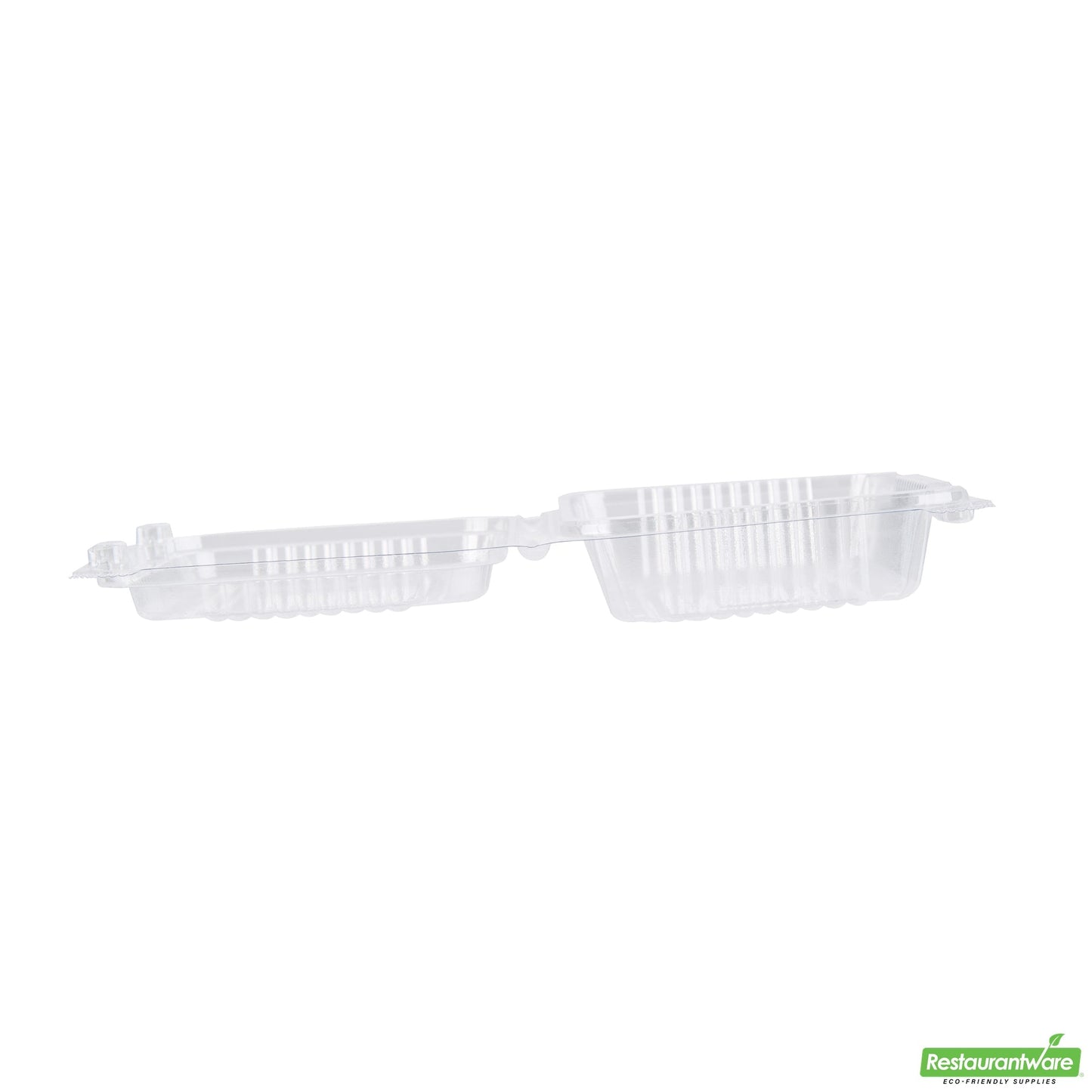 Wholesale Restaurantware Thermo Tek Rectangle Clear Plastic Clamshell Container - 6" X 4" X 1 1/2" - 100 Count Box- Bulk