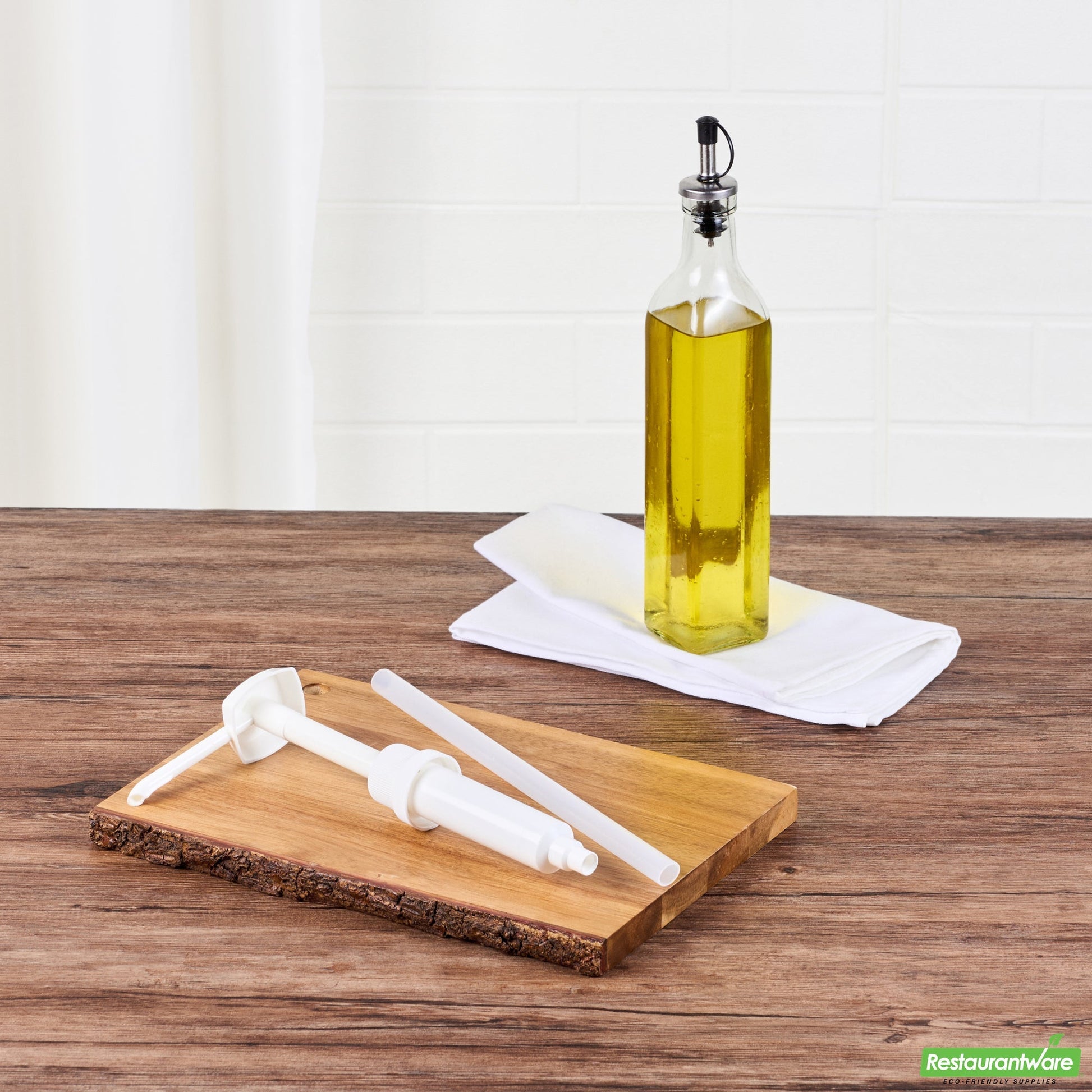 Wholesale Restaurantware Met Lux 1 Oz White Plastic Condiment Pump - with 11" Trimmable Dip Tube - 1 Count Box- Bulk