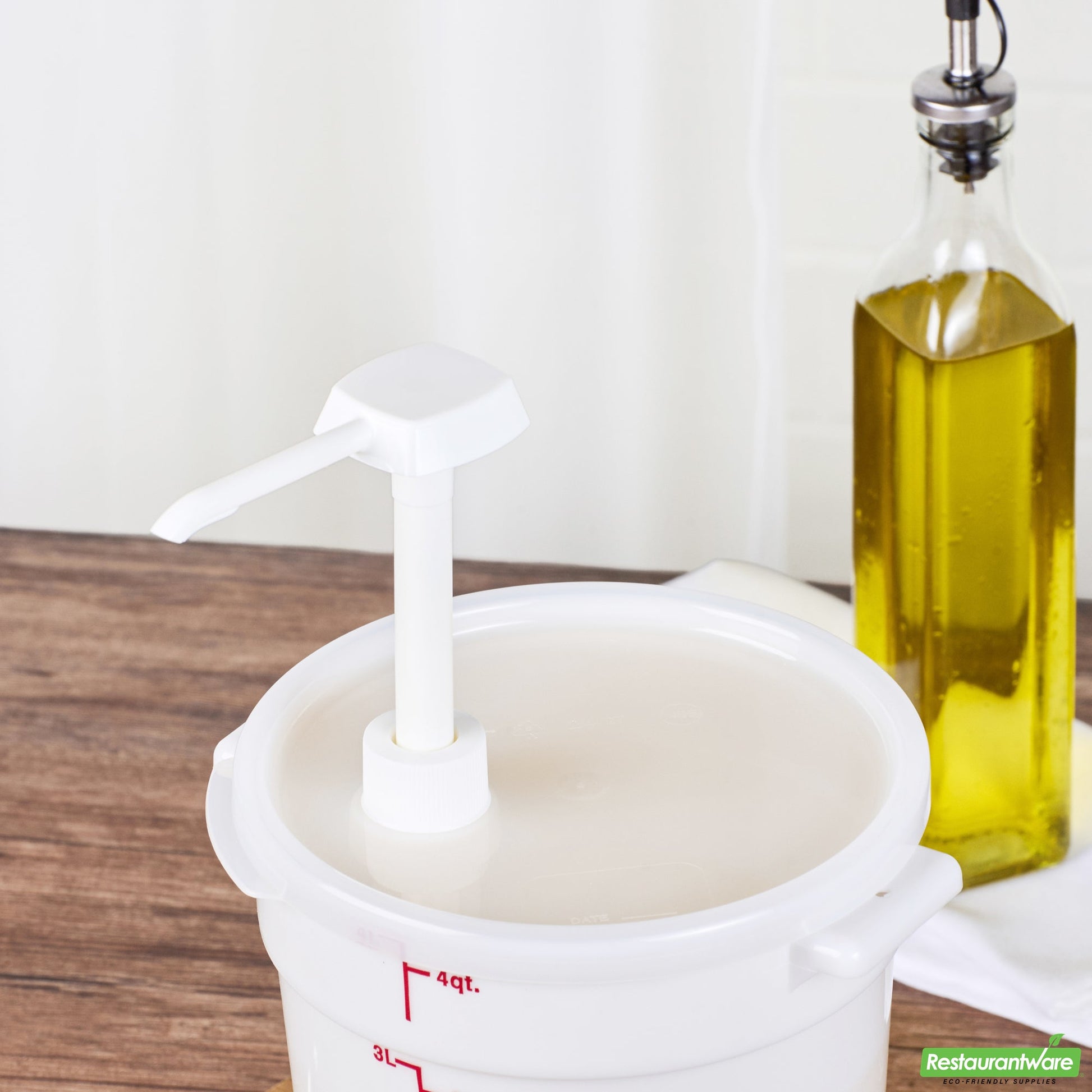 Wholesale Restaurantware Met Lux 1 Oz White Plastic Condiment Pump - with 11" Trimmable Dip Tube - 1 Count Box- Bulk