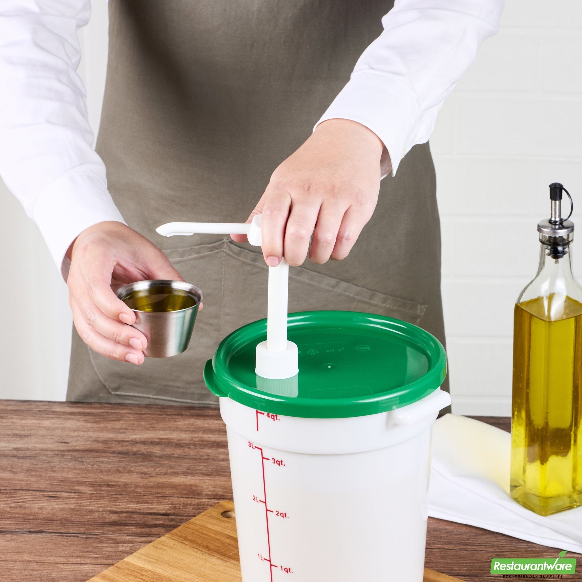 Wholesale Restaurantware Met Lux Round Green Plastic Lid - Fits 4 Qt Food Storage Container - 1 Count Box- Bulk