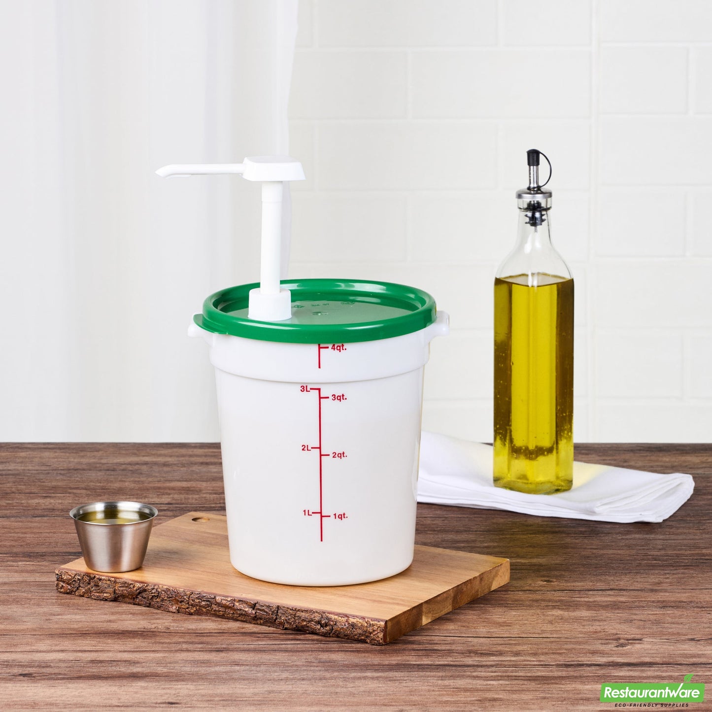 Wholesale Restaurantware Met Lux Round Green Plastic Lid - Fits 4 Qt Food Storage Container - 1 Count Box- Bulk