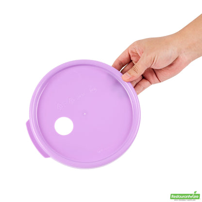 Wholesale Restaurantware Met Lux Round Purple Plastic Lid - Fits 4 Qt Food Storage Container - 1 Count Box- Bulk
