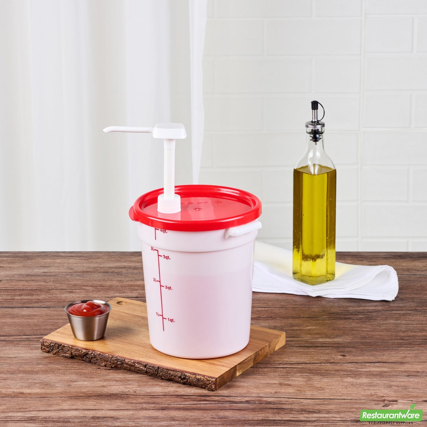Wholesale Restaurantware Met Lux Round Red Plastic Lid - Fits 4 Qt Food Storage Container - 1 Count Box- Bulk