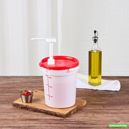 Wholesale Restaurantware Met Lux Round Red Plastic Lid - Fits 4 Qt Food Storage Container - 1 Count Box- Bulk
