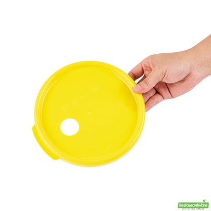 Wholesale Restaurantware Met Lux Round Yellow Plastic Lid - Fits 4 Qt Food Storage Container - 1 Count Box- Bulk