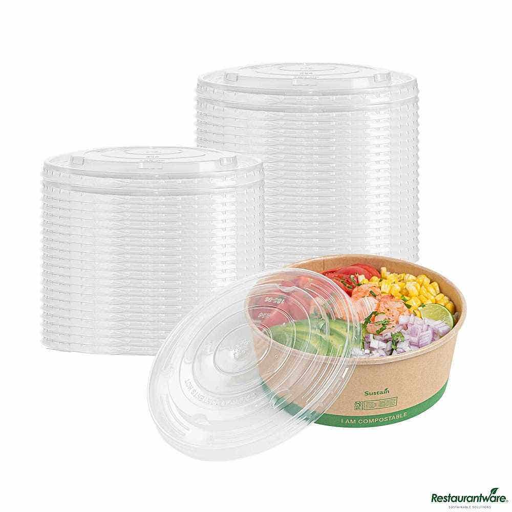 Wholesale Restaurantware Sustain Round Clear Plastic Lid 50 ct- Bulk