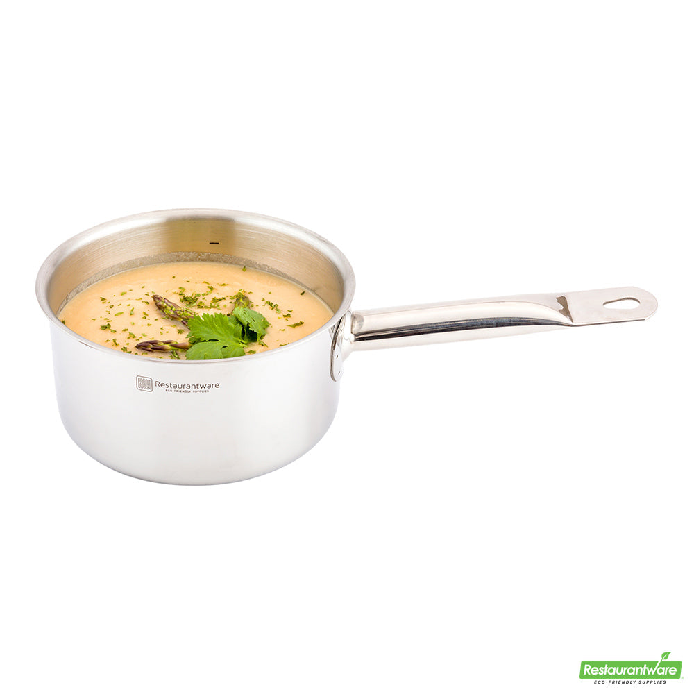 Wholesale Restaurantware Met Lux 1.5 Qt Stainless Steel Sauce Pan - Induction Ready, Single Handle- Bulk