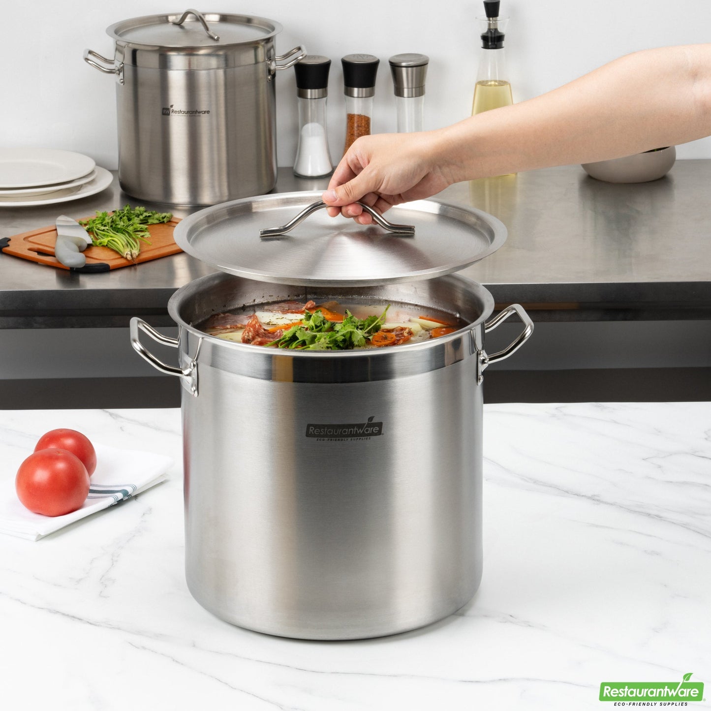 Wholesale Restaurantware Met Lux 21 Qt Stainless Steel Stock Pot - Induction Ready- Bulk