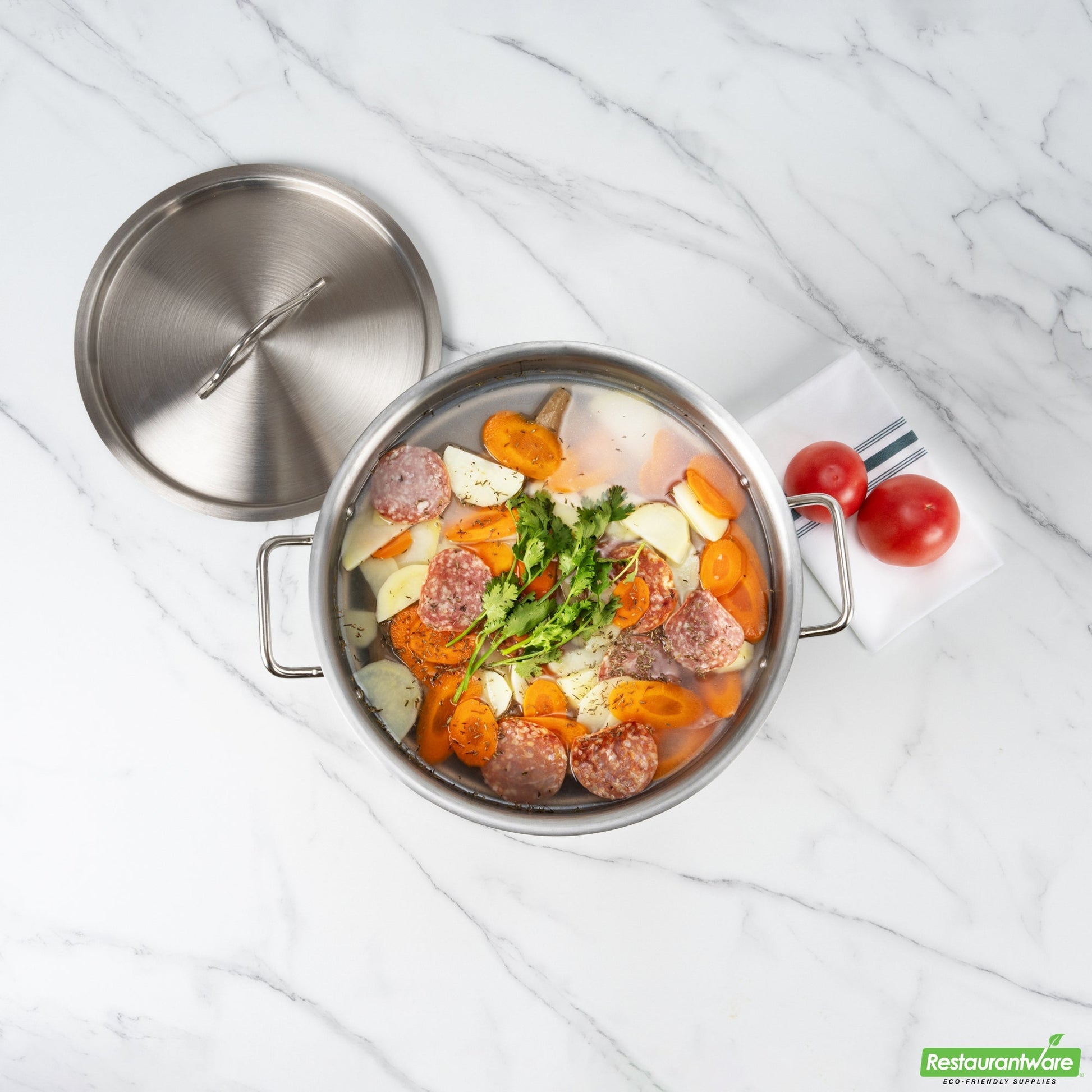 Wholesale Restaurantware Met Lux 21 Qt Stainless Steel Stock Pot - Induction Ready- Bulk