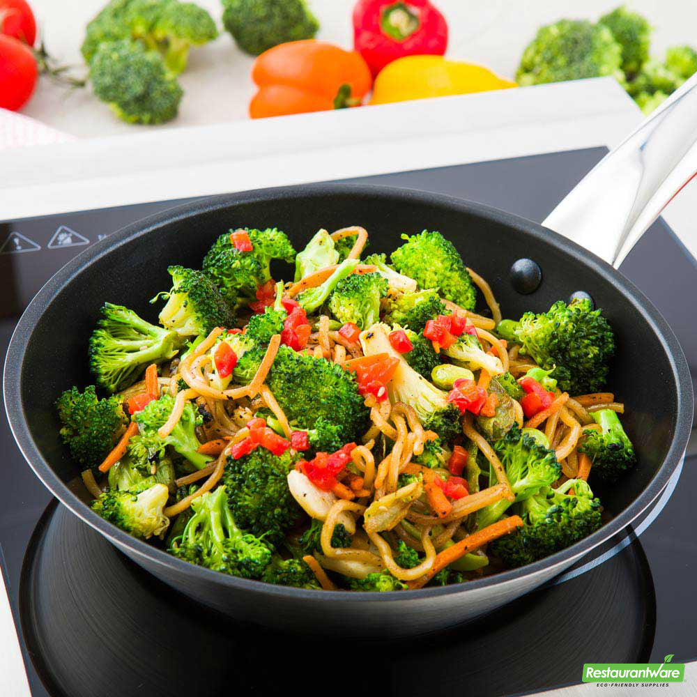 Wholesale Restaurantware Met Lux Round Stainless Steel 8" Fry Pan - Non-Stick, Induction Ready- Bulk