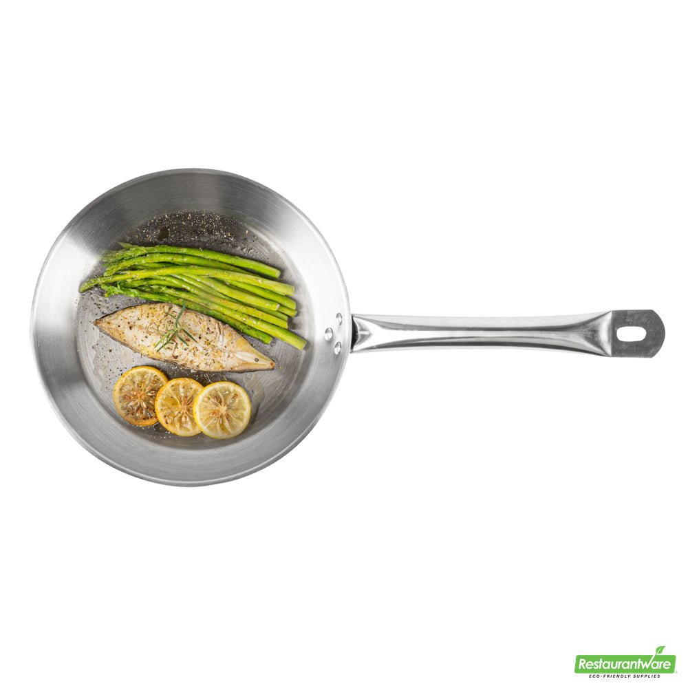 Wholesale Restaurantware Met Lux Round Stainless Steel 10 Fry Pan - Induction Ready- Bulk