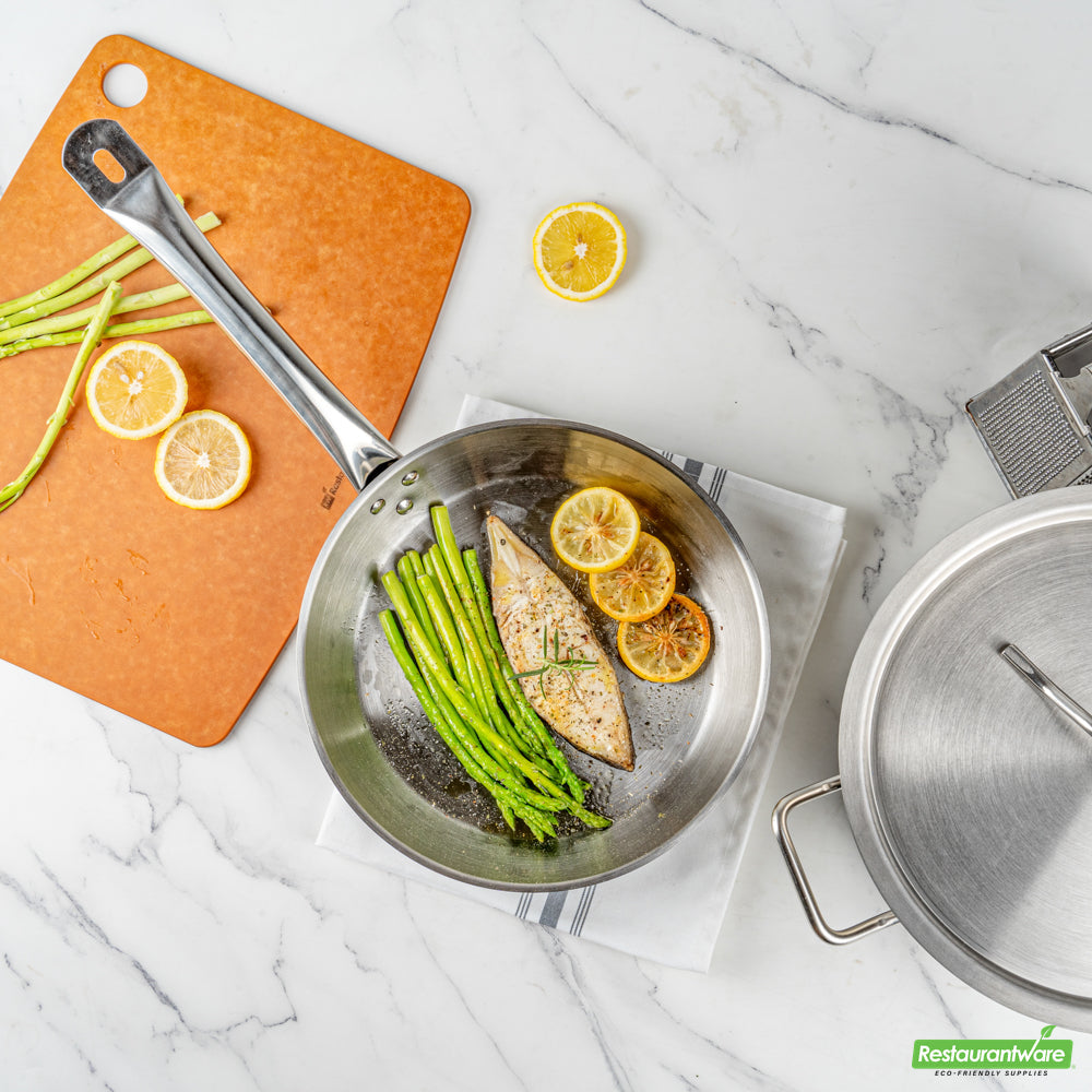 Wholesale Restaurantware Met Lux Round Stainless Steel 10 Fry Pan - Induction Ready- Bulk