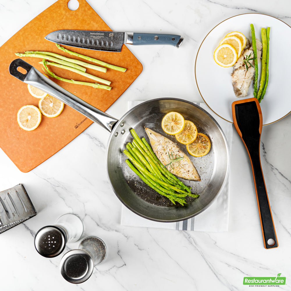 Wholesale Restaurantware Met Lux Round Stainless Steel 10 Fry Pan - Induction Ready- Bulk