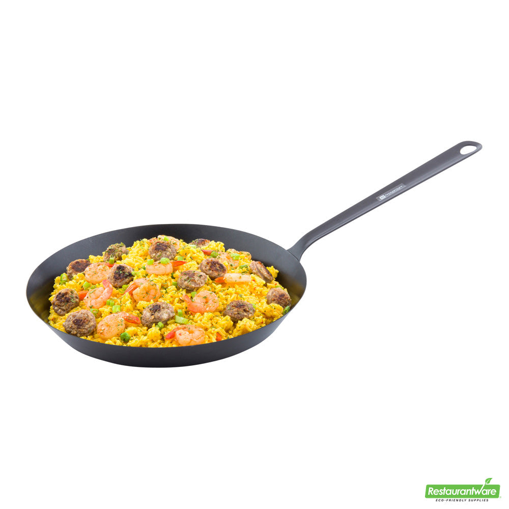 Wholesale Restaurantware Met Lux Round Black Carbon Steel 12" Fry Pan - Non-Stick- Bulk