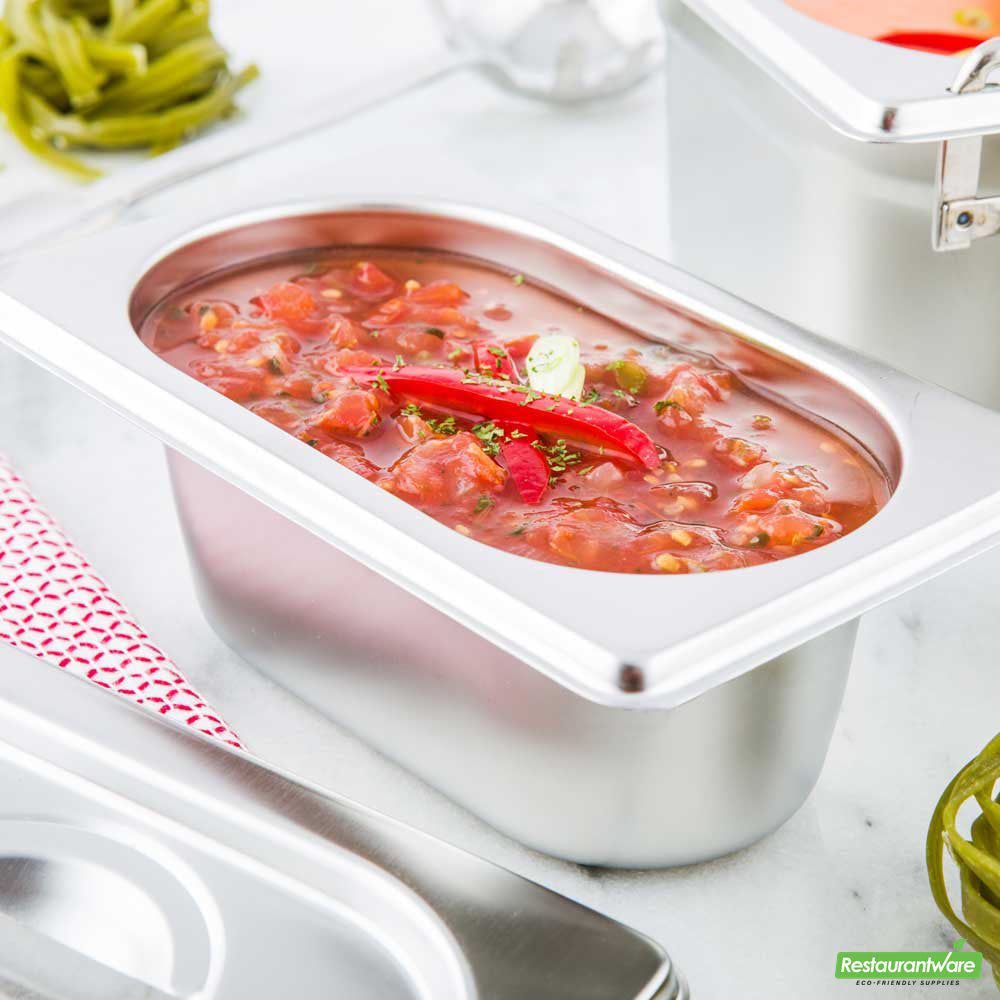 Wholesale Restaurantware Met Lux Rectangle Stainless Steel 1/9 Size Steam Table Pan 2.5 Inch Deep - Anti Jam- Bulk