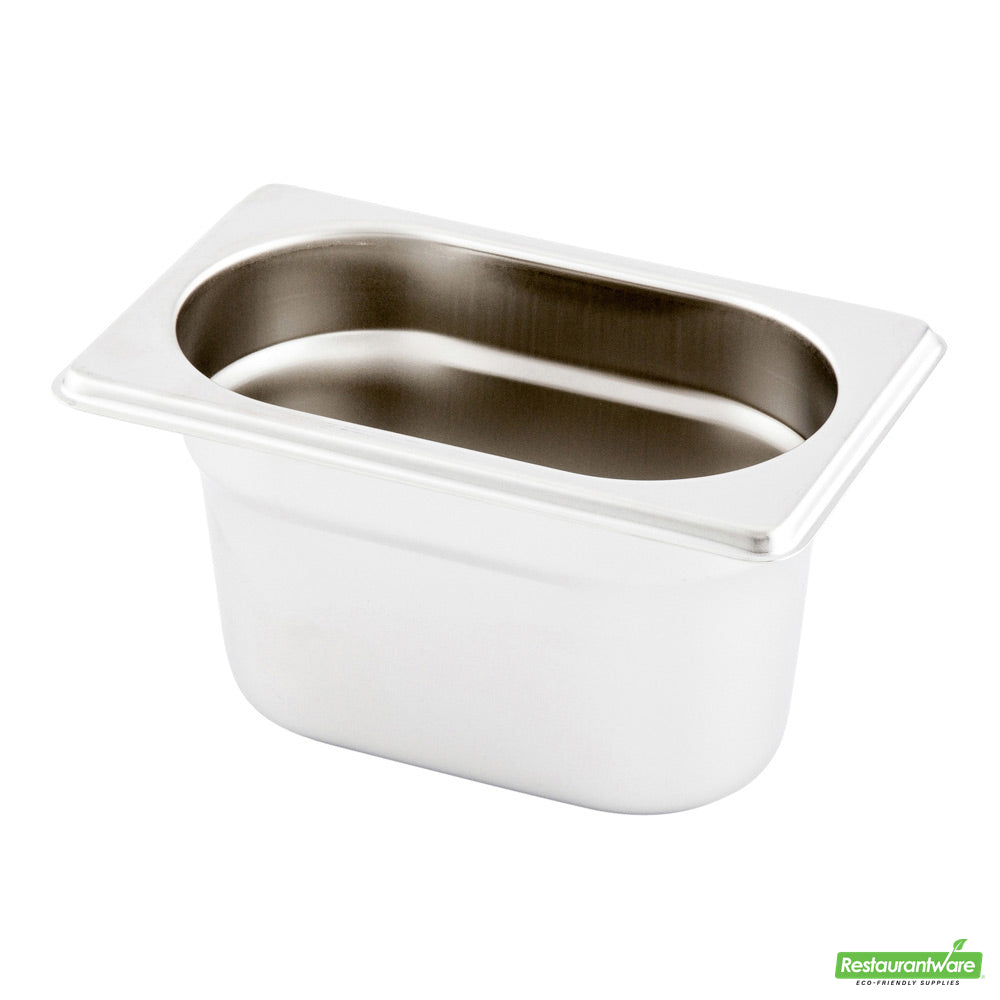 Wholesale Restaurantware Met Lux Rectangle Stainless Steel 1/9 Size Steam Table Pan 4 Inch Deep - Anti Jam- Bulk