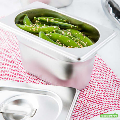 Wholesale Restaurantware Met Lux Rectangle Stainless Steel 1/9 Size Steam Table Pan 4 Inch Deep - Anti Jam- Bulk