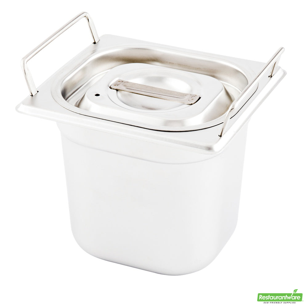 Wholesale Restaurantware Met Lux Rectangle Stainless Steel Lid - Fits 1/6 Size Steam Table Pan- Bulk