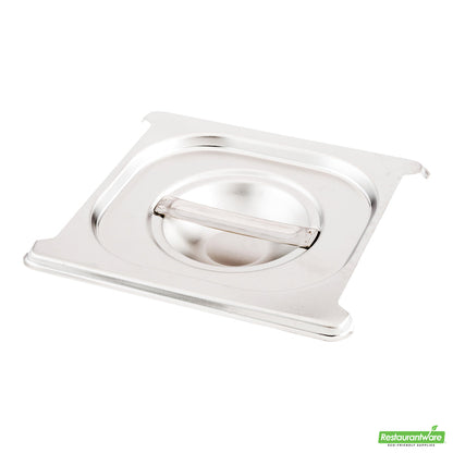 Wholesale Restaurantware Met Lux Rectangle Stainless Steel Lid - Fits 1/6 Size Steam Table Pan- Bulk
