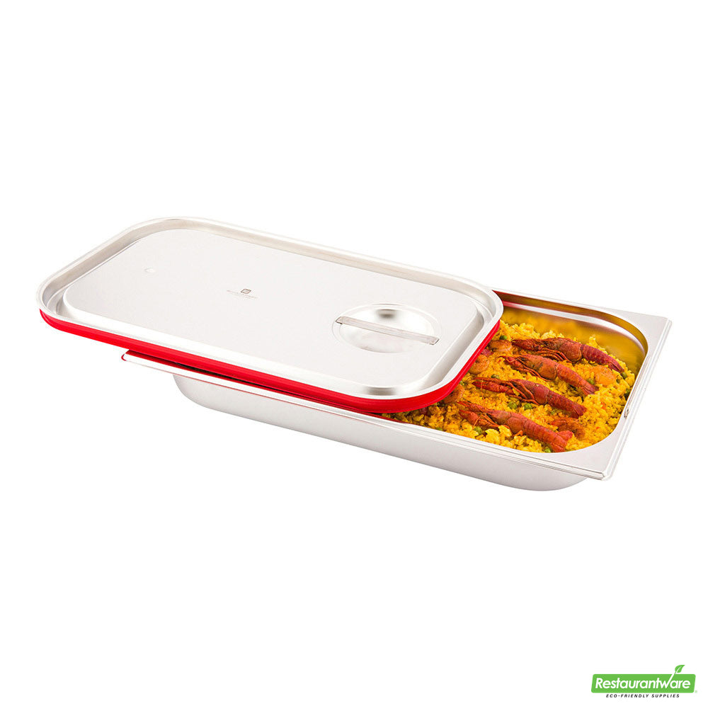 Wholesale Restaurantware Met Lux Rectangle Stainless Steel Travel Lid - Fits Full Size Steam Table Pan- Bulk