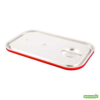 Wholesale Restaurantware Met Lux Rectangle Stainless Steel Travel Lid - Fits 1/2 Size Steam Table Pan- Bulk