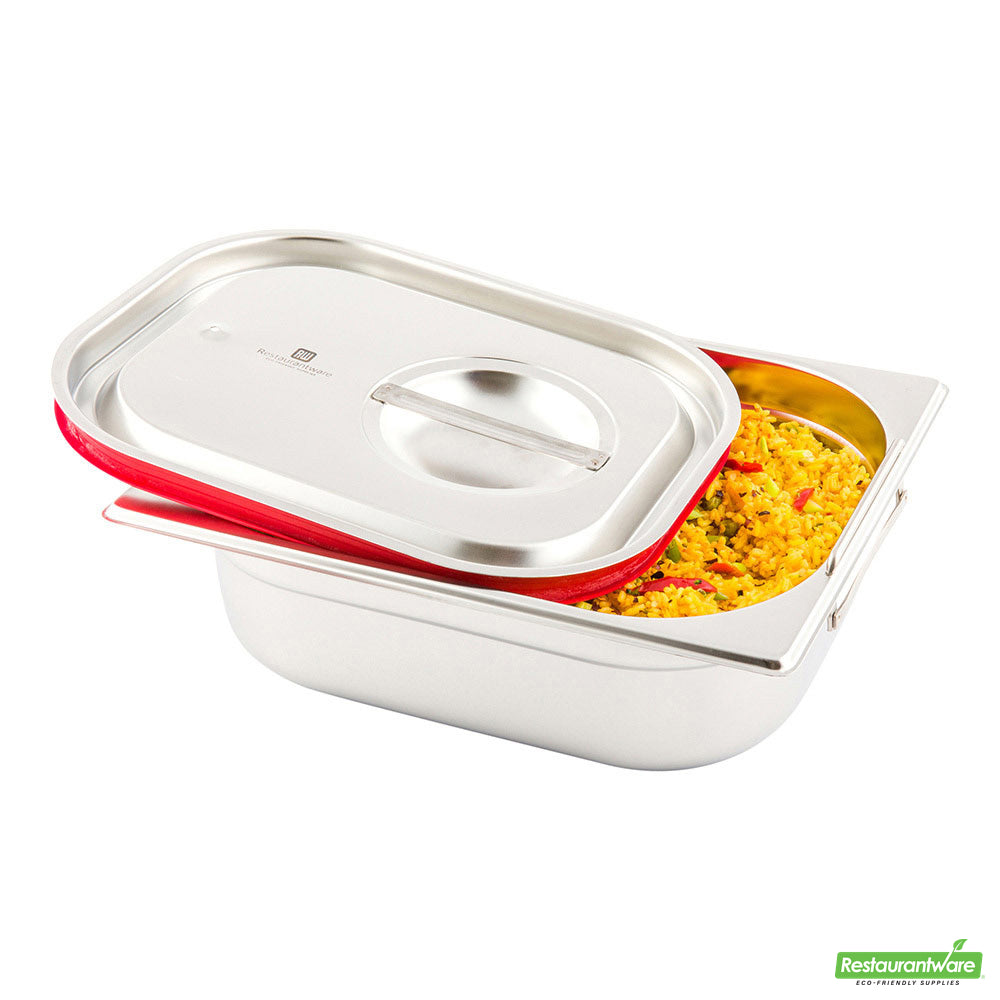 Wholesale Restaurantware Met Lux Rectangle Stainless Steel Travel Lid - Fits 1/2 Size Steam Table Pan- Bulk