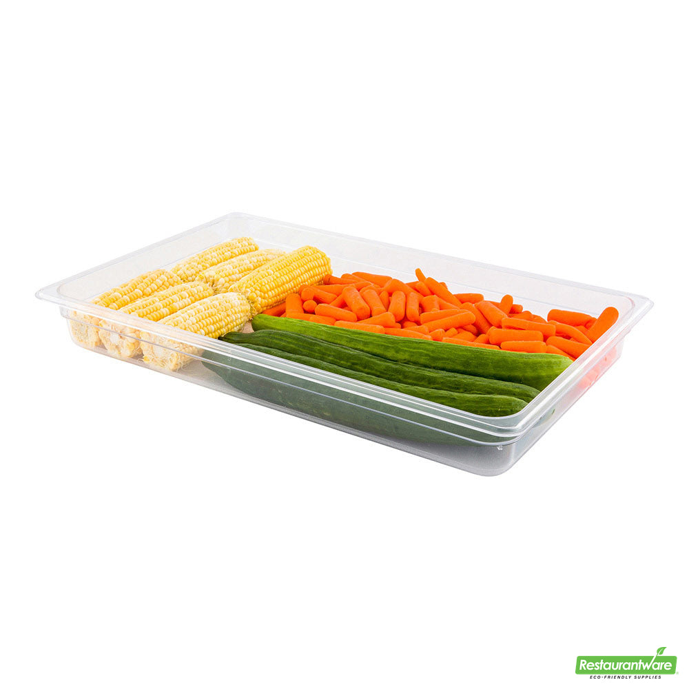 Wholesale Restaurantware Met Lux Rectangle Clear Plastic Full Size Cold Food Storage Container - 2.5 Depth- Bulk