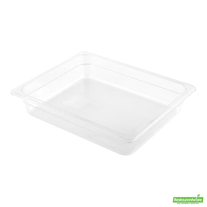 Wholesale Restaurantware Met Lux Rectangle Clear Plastic 1/2 Size Cold Food Storage Container - 2.5" Depth- Bulk