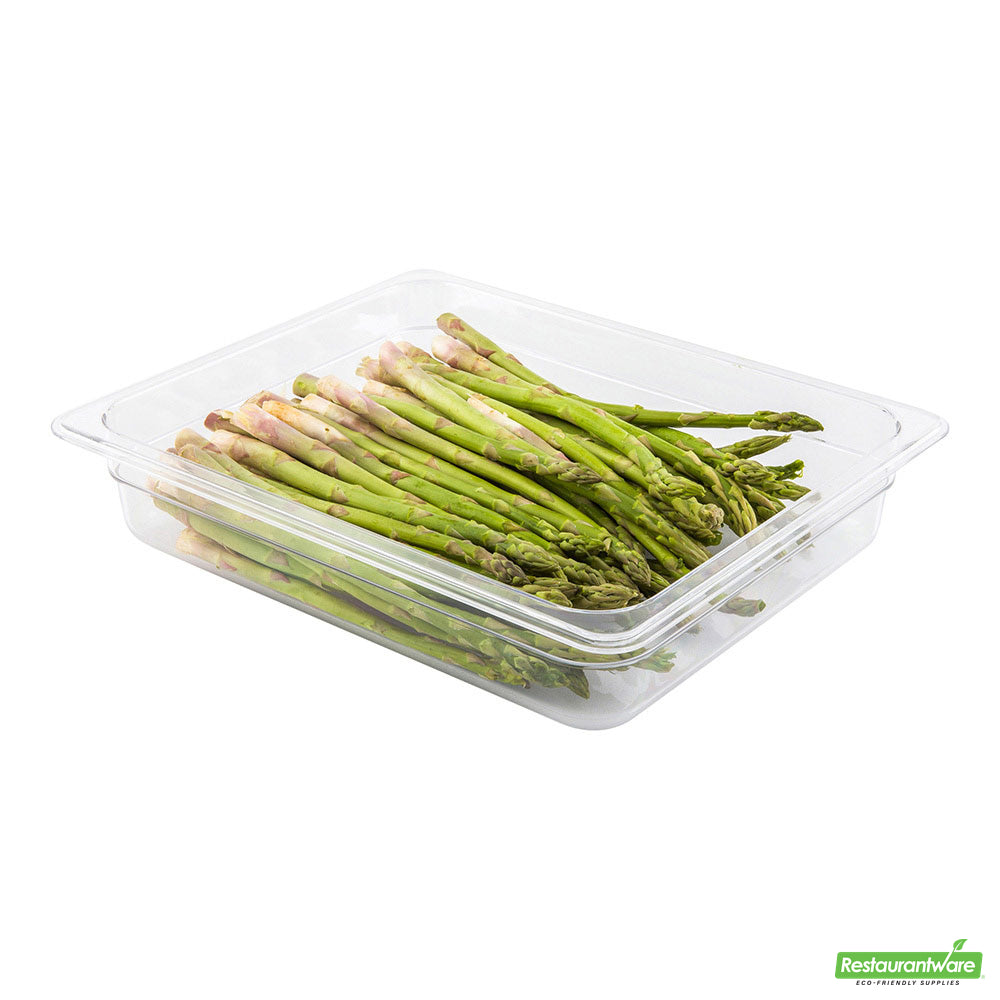 Wholesale Restaurantware Met Lux Rectangle Clear Plastic 1/2 Size Cold Food Storage Container - 2.5" Depth- Bulk