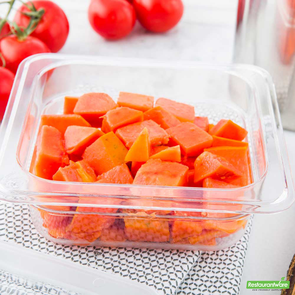Wholesale Restaurantware Met Lux Rectangle Clear Plastic 1/6 Size Cold Food Storage Container - 2.5" Depth- Bulk