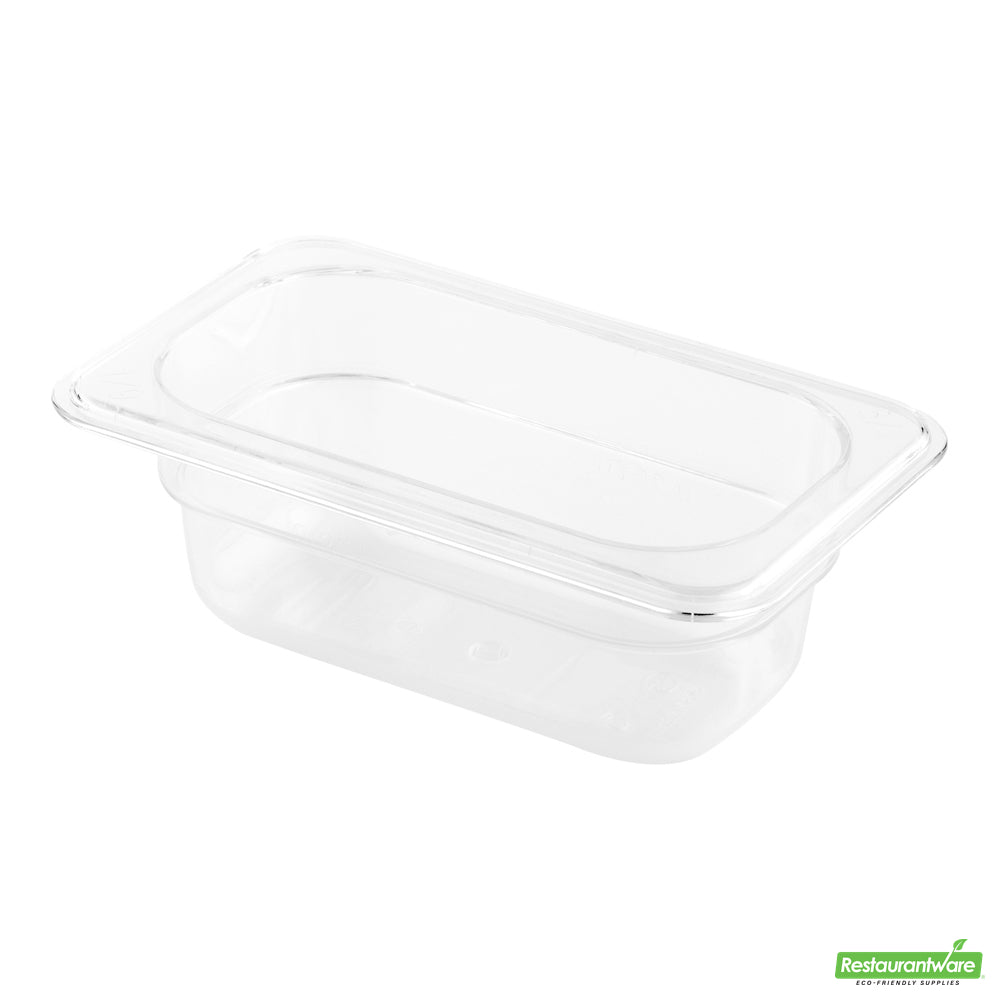 Wholesale Restaurantware Met Lux Rectangle Clear Plastic 1/9 Size Cold Food Storage Container - 2.5" Depth- Bulk