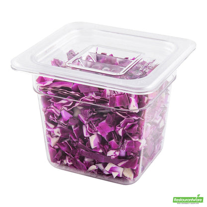Wholesale Restaurantware Met Lux Rectangle Clear Plastic Lid - Fits 1/6 Size Cold Food Storage Container- Bulk