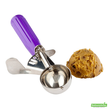 Wholesale Restaurantware Met Lux 0.86 Oz Stainless Steel #40 Portion Scoop - with Orchid Handle- Bulk