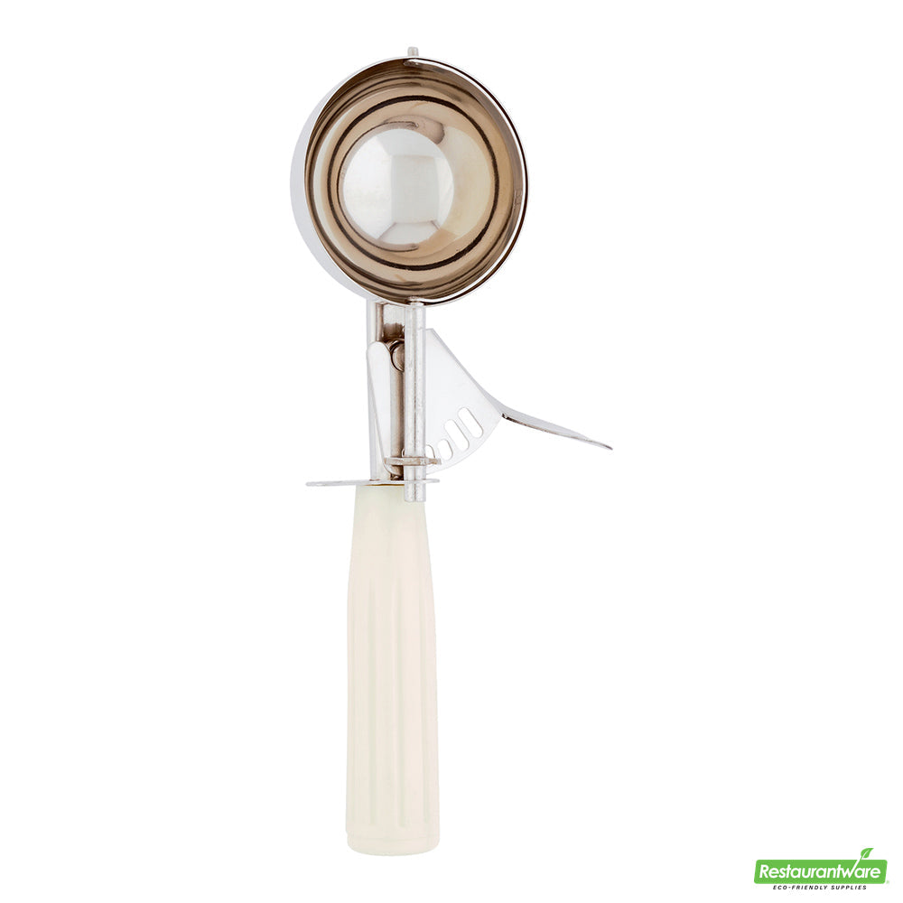 Wholesale Restaurantware Met Lux 3.75 oz Stainless Steel #10 Portion Scoop - with Ivory Handle- Bulk