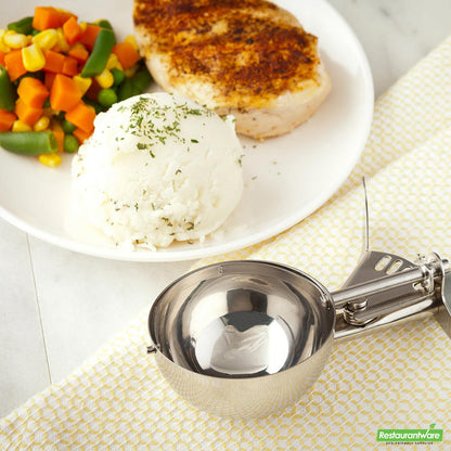 Wholesale Restaurantware Met Lux 4 Oz Stainless Steel #8 Portion Scoop - with Gray Handle- Bulk