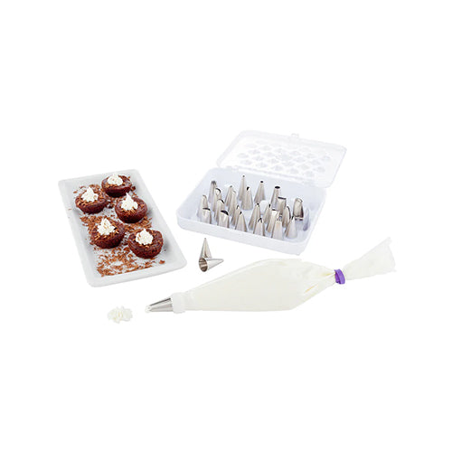 Wholesale Restaurantware Met Lux Stainless Steel Pastry Tip Set - 28-Piece- Bulk