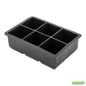 Wholesale Restaurantware Bar Lux Black Silicone Ice Mold - 2 Cube, 6 Compartments- Bulk