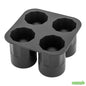 Wholesale Restaurantware Bar Lux Black Silicone Ice Mold - Shot Glass, 4 Compartments- Bulk