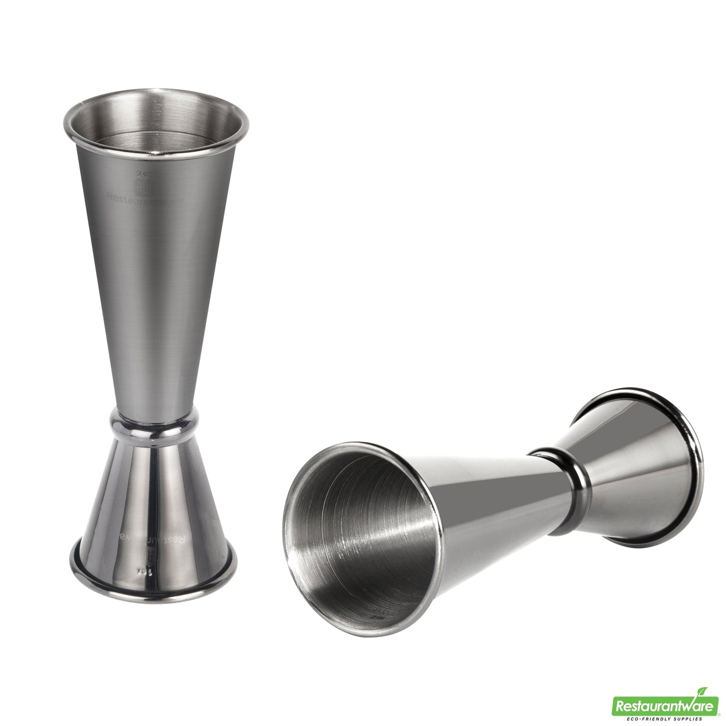 Wholesale Restaurantware Bar Lux 1 Oz / 2 Oz Black Stainless Steel Jigger - Japanese Style- Bulk