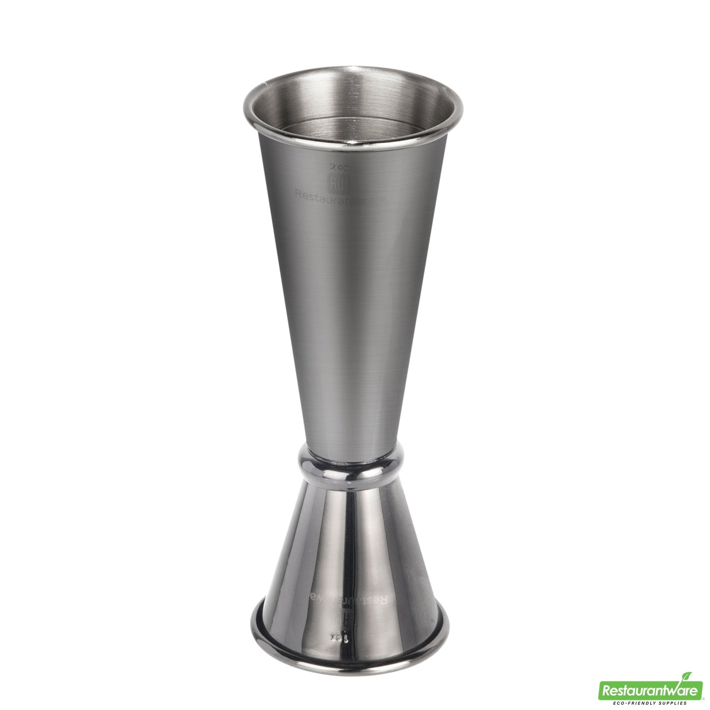 Wholesale Restaurantware Bar Lux 1 Oz / 2 Oz Black Stainless Steel Jigger - Japanese Style- Bulk